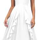 HomRain Women's Cocktail Tea Party Beach Dresses Formal Graduation Wedding Guest Chiffon Summer Evening Elegant Dress 2025 (XX-Large, White)