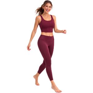Harmony & Balance Womens Yoga & Pilates Set, Buttery Soft 4-Way Stretch Fabric, Tank with Matching Leggings (Small, Mocha)