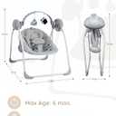 Baby Swings for Infants, AskCat Grey Portable Swing with Music for 0-9M