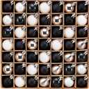 DecorbyHannah Mini Black and White Christmas Ornaments, 49ct 1.18 inches Small Ornaments for Christmas Tree Decorations, Shatterproof Plastic Hanging Ball Bulk Set for Xmas Holiday Indoor Party Decor