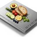 Stainless Steel Cutting Board with Lip, Non Toxic Kitchen Countertop Stainless Steel Cutting Board, Dishwasher Safe Metal Chopping Board for Meat, Fruits, Vegetables, Baking (50 x 40cm/19.7 x 15.7 in)