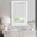 Cordless Light Filtering Mini Blind - 52 Inch Width, 64 Inch Length, 1" Slat Size - Pearl White - Cordless GII Morningstar Horizontal Windows Blinds for Interior by Achim Home Decor