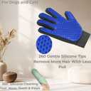 2 x Pet Hair Removal Glove for Dogs & Cats, Pet Grooming Glove 2-in-1 Deshedding & Massage Mitt Soft Silicone Tips Left & Right Hand Set + Bonus Detail Tool