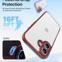 for iPhone 17 Case, [Ribbed Non-Slip Sides] [Military-Grade Drop Protection] [Full Camera Protection] Anti-Yellow Soft-Touch Shockproof Slim Phone Case for iPhone 17, WineRed