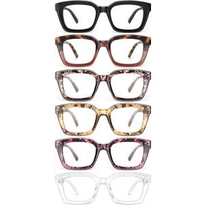 miyya Oprah Style Reading Glasses for Women, Cheaters Eyeglasses, Oversized Blue Light Readers, Fashion Eye Glasses (M2 6 Pack Mix)