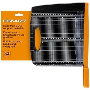 Fiskars Recycled Bypass Paper Trimmer - 12" Cut Length - Guillotine Paper Cutter with Self-Sharpening Blade - Black