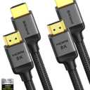Silkland 10K 8K HDMI 2.1 Cable 2-Pack 10FT, (Upgrade Braided) Certified Ultra High Speed HDMI Cable [8K@60Hz, 4K@120Hz] 48Gbps, HDR, eARC, HDCP 2.2&2.3, Compatible for Soundbar/PS5/Xbox/Roku TV
