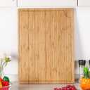 24" Bamboo Cutting Boards for Kitchen, Extra Large Wood Cutting Board with Deep Juice Groove and Handle, Over the Sink Chopping Board, Heavy Duty Butcher Block for Turkey, Meat, Vegetables, BBQ