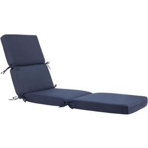 3" Solid Outdoor Lounge Chair Cushion, 74 x 22.5 inch Weather Resistant Chaise Lounge Cushion with 6 Ties for Patio Pool Furniture