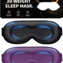 Weighted Sleeping Mask for Women Men 2 Pack 3D Contoured Eye Masks for Sleep (Black,Purple)