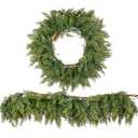 2 Pcs 6ft Real Touch Christmas Cedar Garland - Artificial Soft and Thickness Faux Green Full Cedar Pine Needles Garland for Fireplace Mantel, Table, Doorframe, Indoor Outdoor Xmas Holiday Decorations