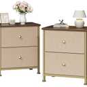 DUMOS Nightstand Set of 2, Bedroom Bedside Table with Storage