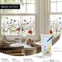 Window Privacy Film, Colorful Floral Window Stickers, Removable DIY Bouquet Static Clings, Decals for Home School Office Party Supplies, Butterfly Among The Flowers, 17.5 x 78.7 in