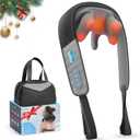 COMFIER 4D Neck Massager for Pain Relief Deep Tissue,Hands-Free Massager for Neck and Shoulder Pain, Wireless Back Massager with Storage Bag, Gift for Mom Dad Women Men (Charcoal)