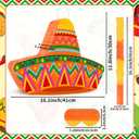 Mexican Sombrero Hat Pinata Mexican Themed Party Pinata Cinco De Mayo Pinata with Stick Blindfold for Cinco De Mayo Fiesta Carnival Birthday Party Games Supplies, 16.1x11.8x3.2 Inches