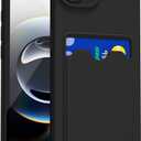 LoeoeL for iPhone 17e 16e Case with Card Holder Slim, Thin Silicone Wallet Phone Case with Credit Card Slot for Women Men, Soft Rubber Gel TPU with Pocket Shockproof Camera Cover, Black