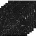 12 Sheets Peel and Stick Backsplash Tiles, 11.8"x11.8" Black Stick on Wall Tiles, Self Adhesive Marble Tile Sticker, Waterproof Wall Decals for Kitchen Bathroom Laundry Room 02