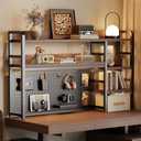 Desktop Hutch Bookshelf, 4-Tier Metal Desk Shelf for Top of Desk
Heavy Duty Countertop Organizer Rack with Peg Board & Accessories Space-Saving Storage for Dorm, Office & Home