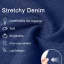 DLOODA Women's Wide Leg Jeans High Waisted Stretchy Denim Pants Elastic Waist Pull On Sweatpant Jeans Trendy Baggy Loose, L