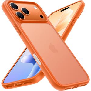 TORRAS Shockproof for iPhone 17 Pro Max Case with Camera Control Button, [12FT Military Grade Drop Protection] Enhanced Grip & Soft Touch Translucent 17 Pro Max Case with DIY Buttons, Cosmic Orange