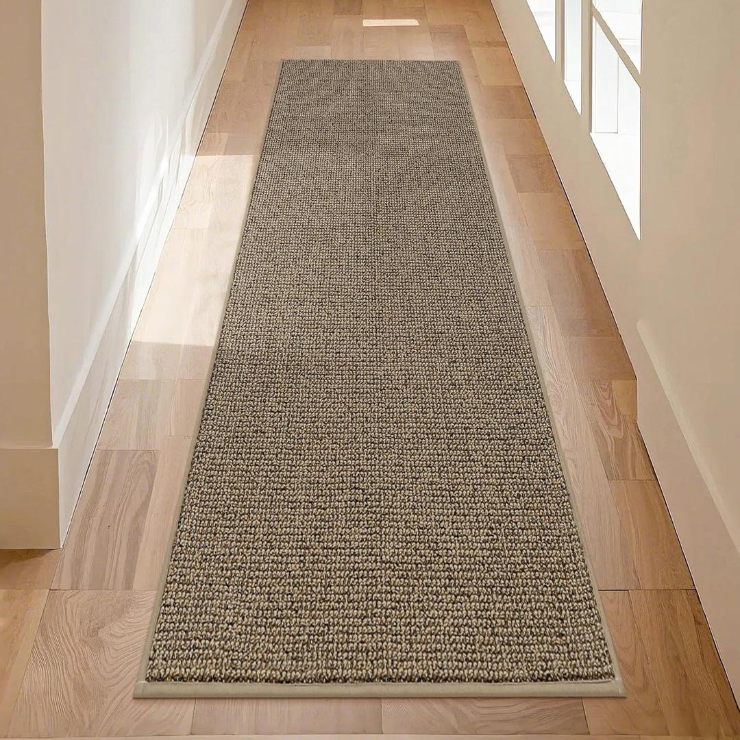 BEQHAUSE Hallway Runner Rugs 2' x 8', Hallway Rug Non-Slip Washable, Runner Rug Absorbent Stain Resistant Hall Rug Carpet Runner, Entryway Rugs Floor Mat Laundry Room Rugs, Taupe