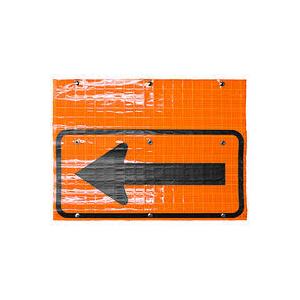 24" x 12" Nonreflective Cone Bar Roll-Up Sign, Left Arrow