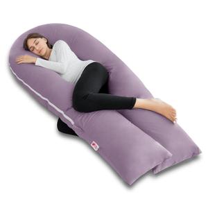 Meiz U Shaped Pregnancy Pillows for Sleeping, 65" Maternity Pillow for Full Body Support, Cooling Pregnancy Pillow with Jersey Cover, Purple (65 Inch)