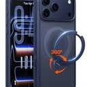 TORRAS Q3 Spin for iPhone 17 Pro Max Case with 360 Magnetic Stand, Camera Control, Fit for MagSafe, 4X Military-Grade Shockproof Case for iPhone 17 Pro Max Phone Case with Kickstand, Deep Blue