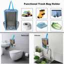 Trash Bags Holder,Plastic Bag Holder,Large Capacity Grocery Bags Holder,Shopping Bags Storage,Garbage Bag Holder,Breathable Mesh Small Trash Bag Organizer Dispenser (Blue)