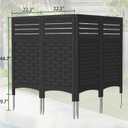 ZZM Black Privacy Fence Panels Outdoor Decorative Air Conditioner Fences Screen Trash Can Pool Equipment Hide Fence for Deck Balcony (4 Panels)