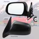 Left Driver Side Mirror Compatible With 2005 2006 2007 2008 2009 2010 2011 Toyota Tacoma With Power Glass Manual Folding Black Replace#8794004180(3Pins)