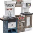 Step2 Modern Metro Kitchen Set for Kids Includes 30+ Toy Kitchen Accessories, Interactive Features for Pretend Play Indoor/Outdoor Toddler Playset Dimensions 44.75" H x 46.5" W x 13.5" D