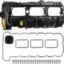 Engine Valve Cover with Oil Filler Cap and Gasket and Bolts Compatible with 2010-2019 530i 740i 740Li X5 X3 X1 X6 135i 235i 328i 335i 435i 535i 640i Replace 11127570292