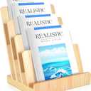 DLUGOPIS 4 Tier Wood Brochure Holder 8.5 x 11Magazine Display Rack Brochure Display Stand Literature Holder Pamphlet Display Stand Magazine Organizer Flyer Display Holder for Table Counter