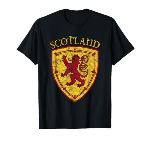 Scottish Rampant Lion Scotland Coat of Arms Banner T-Shirt. S Size