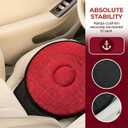 360 Degree Swivel Car Seat Cushion, Round Rotating Non Slip Vehicle Chair Pad for Elderly Support, Portable Removable Automotive Interior Seat Assist Pad, Universal for Sedan RV Truck (Red)