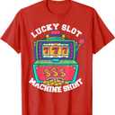 Lucky Slot Machine Tee Casino Las Vegas Gambling T-Shirt Small, XL