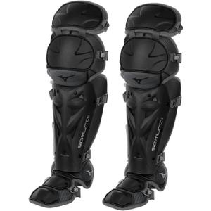 Mizuno Women's Samurai Fastpitch Softball Shin Guards (15", Black/Grey)