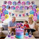 Demon Movie Hunters Party Supplies, Cute Birthday Party Decorations Include Happy Birthday Banner, Balloons, Cake Topper, Cupcake Toppers Cartoon Table Decorations
