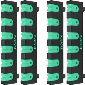 Fishing Rod Rack Holders Wall-Mounted Fishing Pole Holder & Rack, Fishing Pole Holders for Garage & Boat 6-Rod Storage Racks(Horizontal Green, 2 Pair)