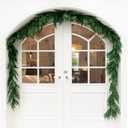 6FT Real Touch Norfolk Pine Green Artificial Christmas Garland Faux Greenery Garland for Holiday Fireplace Mantle Window Indoor Outdoor Decor, Winter Christmas Decorations, 1 Pcs