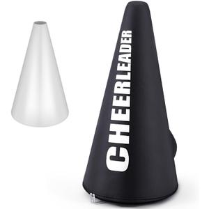 Cheer Megaphone Bag Cheer Megaphone Carrying Bag Cheerleader Storage with Adjustable Shoulder Strap for Football Basketball Homecoming Squad Team Party Dance Club Parade Competition (Black)