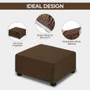 NeColorLife Ottoman Cover Velvet Storage Ottoman Slipcover Thick Stretchable Footrest Stool Covers with Elastic Band for Rectangle and Square Ottoman(Medium Size,Brown)