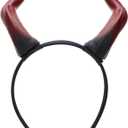 MOSTORY Devil Horns Headband for Adult - Demon Horns Headband for Halloween Cosplay Outfit Renaissance Photo Shoot Props (Red-black)