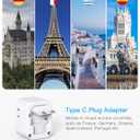 2 Pack European Travel Plug Adapter, HANYCONY International Power Adapter 4 Outlets 4 USB C Ports (2 USB C), Foldable Type C Adapter for US to Most Europe EU Italy Spain Greece Portugal France Germany