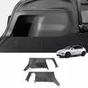 LUCKEASY Rear Trunk Side Protective Cover for Tesla Model Y Juniper 2026 2025 New 5 Seat Standard & Premium & Performance Trunk Left & Right Panel Protection TPE Velcro Stick Cargo Mat Black