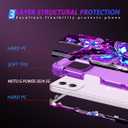 Hekodonk for Moto G Power 2024 Case,Glow in The Dark Three Layer Heavy Duty Shockproof Protection Hard Plastic+Soft Silicone Full Body Drop Protective Case for Moto G Power 2024,Amaranth Purple