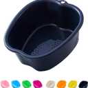 AXLOFO Foot Soaking Bath Basin, Large Plastic Foot Soaking Tub, Foot Massage Foot Bath Bucket, Great for Getting The Dead/Old Skin Off Your Feet (black basin)
