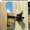 RHBLME 2 Pack Gate Latch for Wooden Fence, Gravity Self Locking Black Door Lock Heavy Duty Wood Metal Door Hardware Kit Stainless Steel Latches Automatic Closing for Outdoor Garden Yard Pool