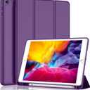 iMieet iPad 9.7 Case (2018/2017 Model, 6th/5th Generation), Smart Cover with Pencil Holder and Soft Baby Skin Silicone Back and Full Body Protection, Auto Wake/Sleep Cover (Dark Purple)